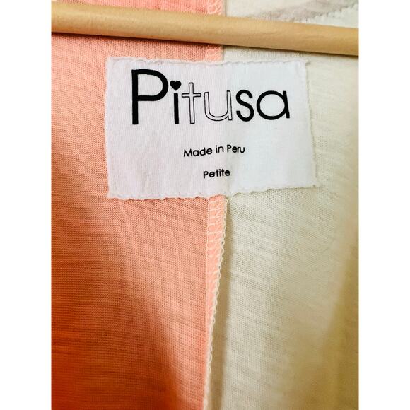 PITUSA Pima Mixed Mini Inca Abaya Women's Dress Summer A-Line Small Petite Peach - Picture 2 of 3